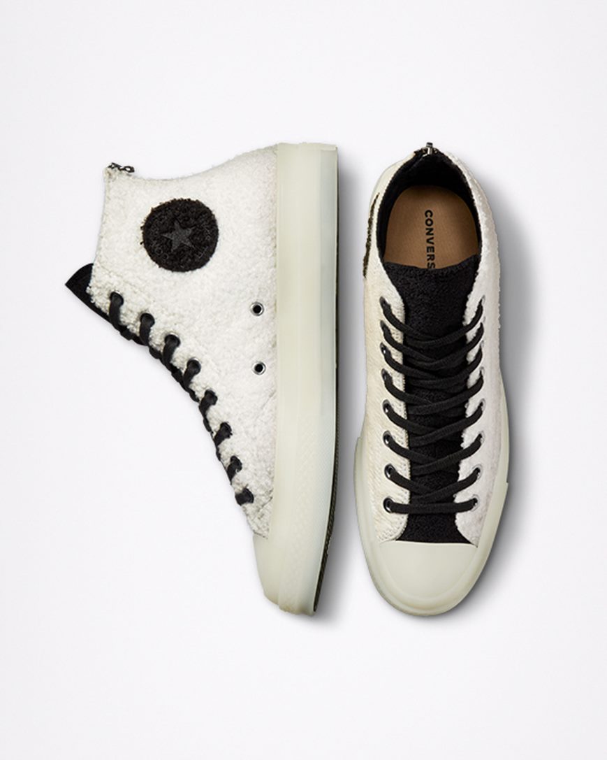 Dámské Boty Vysoké Converse x CLOT Chuck 70 Bílé Černé Bílé | CZ HQLD89